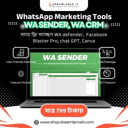 অটোমেটেড WhatsApp মেসেজিং টুল –  WA Sender +WA CRM + Defender (1 Device)