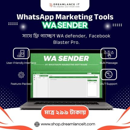 অটোমেটেড WhatsApp মেসেজিং টুল - WA sender + WA Defender (1 Device)
